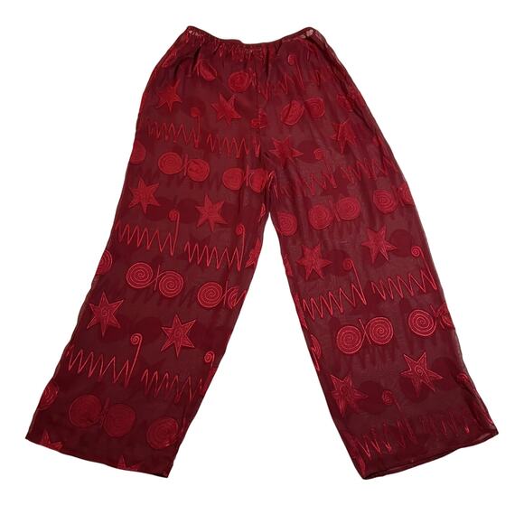 VTG Victoria's Secret Gold Label Sheer Pajamas Size Small Lounge Set Geometric - Picture 7 of 10